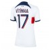 Paris Saint-Germain Vitinha Ferreira #17 Voetbalkleding Uitshirt Dames 2023-24 Korte Mouwen